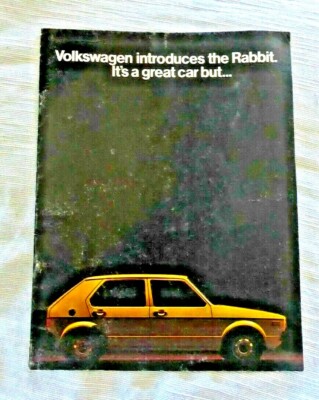 VINTAGE BOOKLET VOLKSWAGEN VW RABBIT 1975 TECHNICAL SPECIFICATIONS COLORS 1975