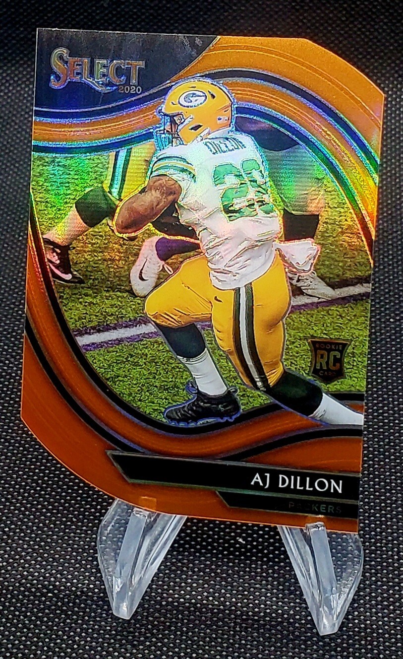 2020 Panini Select Field Level Orange Prizm Die-Cut AJ Dillon Packers Rc #365