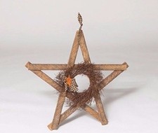 Unfinished Reclaimed Lath Wood Decorative Hanging Star Amish Made in USA