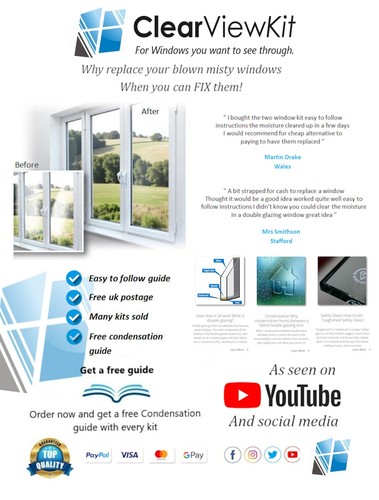 8 x Window kit Clears Condensation Failed Blown UPVC Double Glazing Windows - Picture 3 of 7