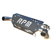 RPM White E-Valve Muffler Dual Tip Exhaust for RZR XP 4 Turbo DYNAMIX Edition 