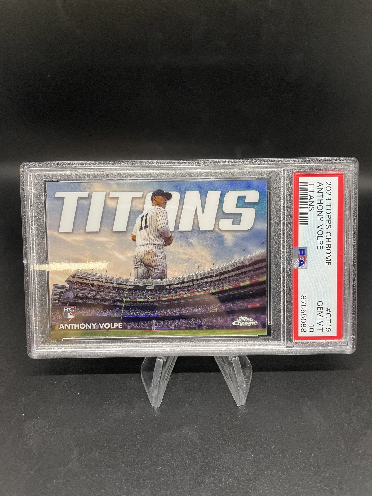 2023 Topps Chrome Update Titans #CT19 Anthony Volpe Rookie Yankees PSA 10