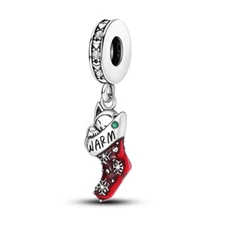 MULA European Christmas Gift Socks Charm AAA CZ Fit Bracelet 925 Sterling Silver