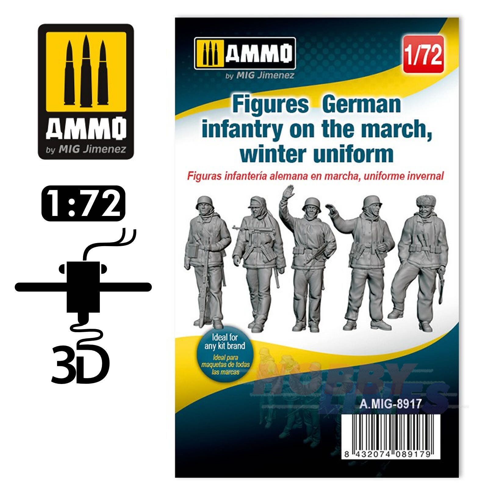 Ammo Figures GERMAN Infantry on the March WWII 1:72 3D print Mig Jimenez MIG8917