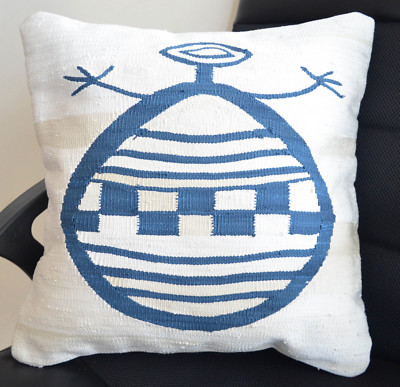 16x16'' Silk Pillow Cover African illustration Style Cushion Kilim Rug Sham Throw