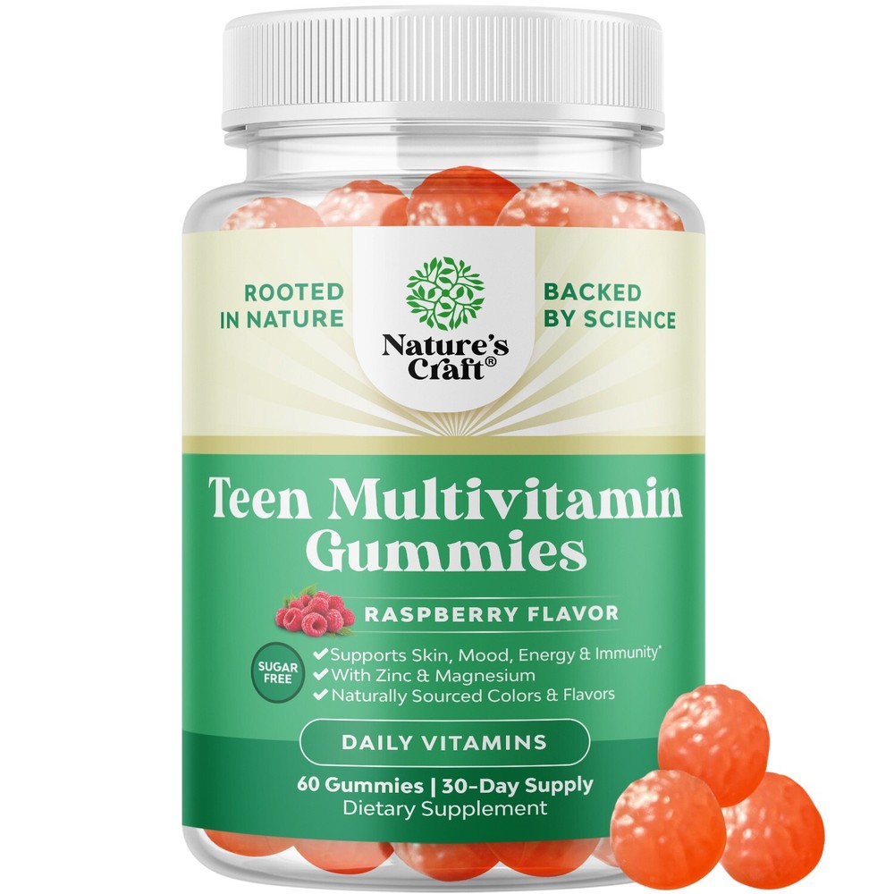 Sugar Free Gummy Vitamins for Teen Girls & Boys 12-17 Year Olds Immunity Energy