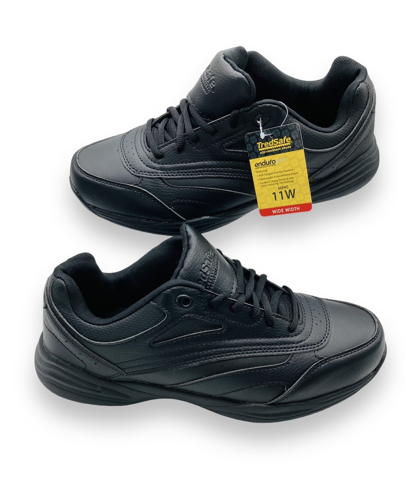 TredSafe EnduroPro Anti Fatigue SlipResistant Black Work Shoes Men's