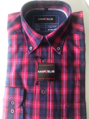 Marvelis Langarm Comfort Fit kariert Gr. S (37/38) 2980/64/35
