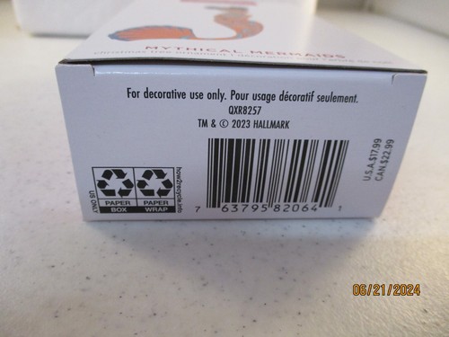 Hallmark 'Mythical Mermaids' 1st In The Series 2023 Ornament New In Box - Picture 2 of 2