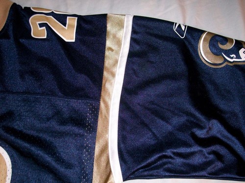 Marshall Faulk 28 St Louis Rams Blue Reebok Jersey Adult X-Large XL used - Picture 2 of 3