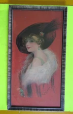 PREOWNED VINTAGE LEON LIPPERT PRINT, framed under glass   11 5/8" X 21 1/8"