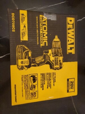 DEWALT DCD708C2 ATOMIC 20V MAX BL Li-Ion 1/2 in. Drill Driver Kit (1.5 Ah) New