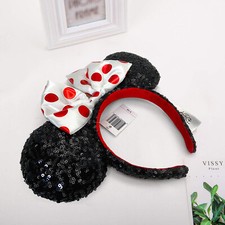 2022 Ears Red Polka Dot Sequins Disney Resort Disney Parks Minnie Mouse Headband