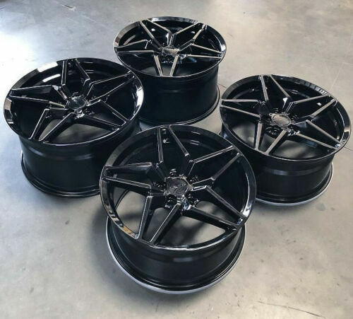 MRR M755 Black 19x9.5 +50 / 20x11 +73 Wheels Set For Chevy