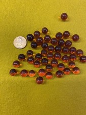 Vintage Small Amber Glass West Virginia Marbles - Approximately 9mm