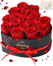 Changshunqi 16 Flowers Forever Preserved Roses in a Heart Box, Forever Flower...