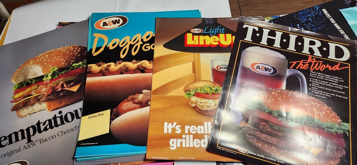 A & W RESTAURANT ROOT BEER POSTERS DRIVE IN CRUISE NIGHT CARS