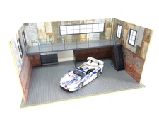 Two-Story Auto Garage 1:18 Scale – Diorama Kit –  Model Car Display Scene 1/18