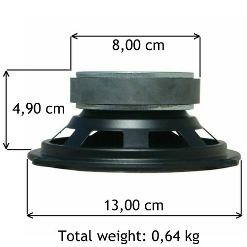 MIDWOOFER MASTER AUDIO CW500/4 13 CM 4 OHM 5" 80 WATT MAX mid woofer 4 OHM AUTO - Foto 5 di 7