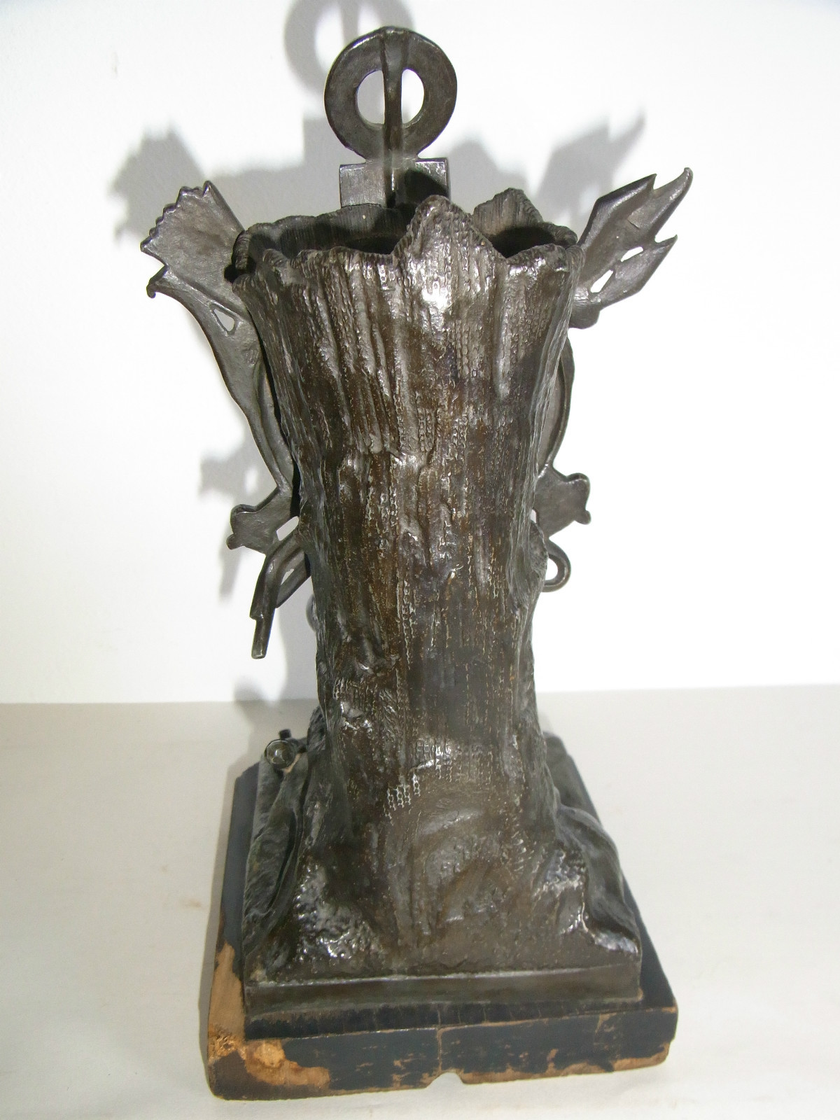 09B7 ANCIENNE PAIRE STATUE RÉGULE XIXe GAULOIS ET ROMAIN PYROGÈNE