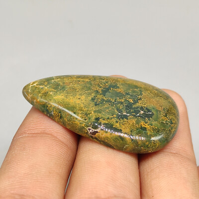 Cabochon Ocean Jaspe Naturel Ovale 37 Carats - 41x23x5 Mm, Non Traité, Qualité Supérieure, Pour Bijouterie