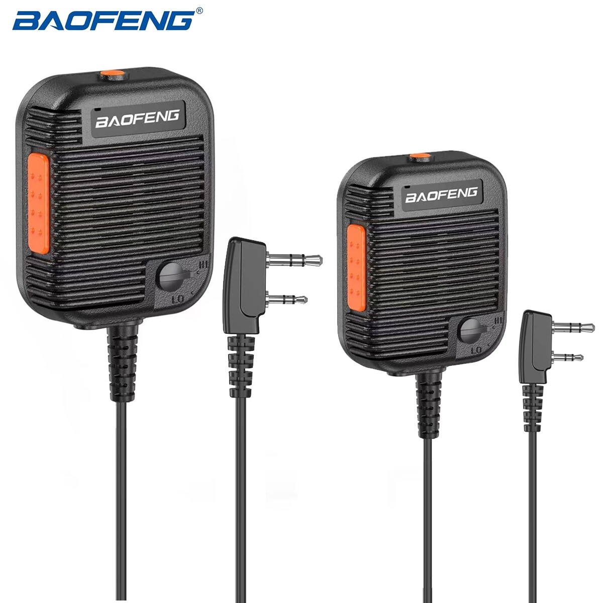 2pcs Baofeng Tactical Speaker Mic Adjustable Volume For UV-5R Ham Two Way Radio