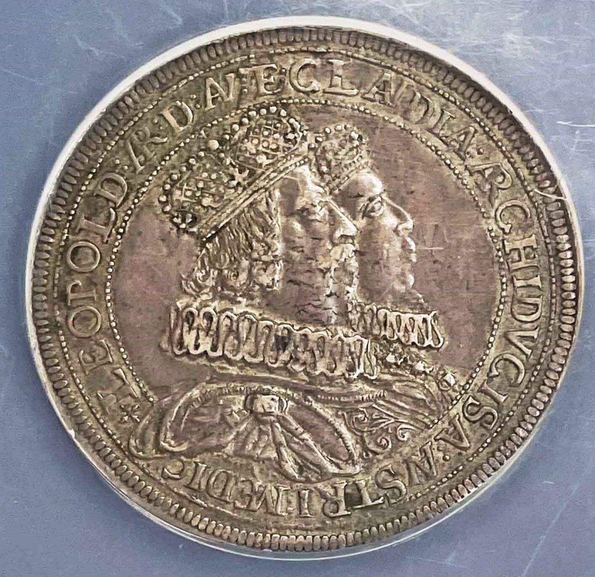 1626 AUSTRIA TYROL LEOPOLD V & CLAUDIA REGENCY SILVER 2 THALER NGC