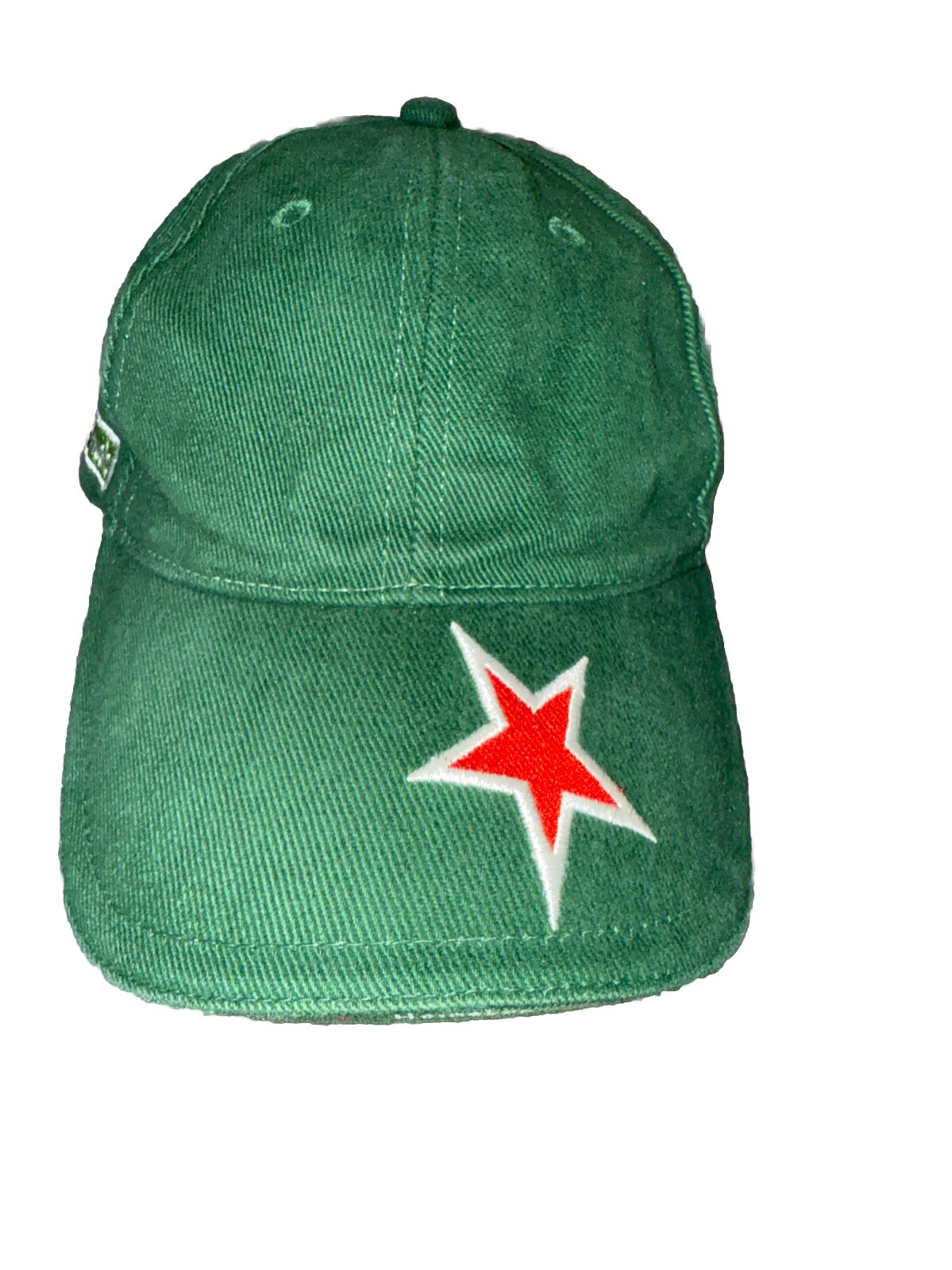 Heineken Music Green Hat Cap w Red Star w White on Bill Hook Loop See Photos EUC