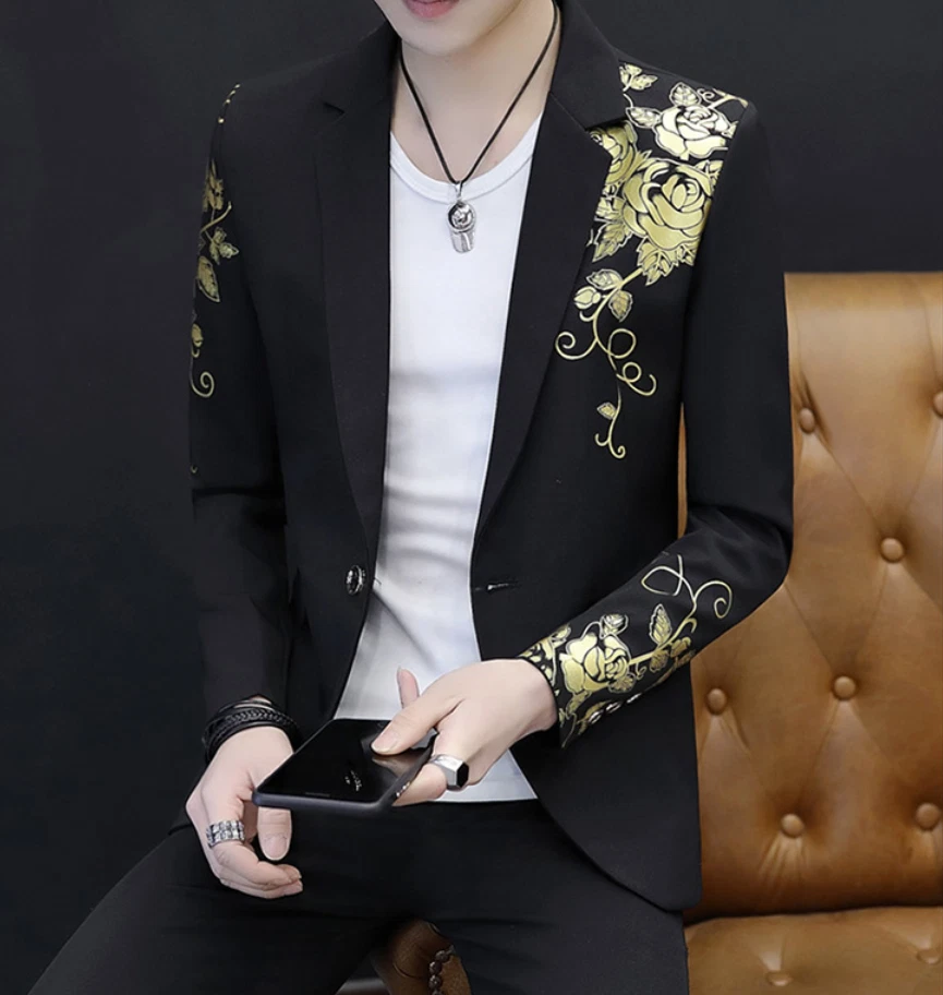Gold hot sale floral blazer