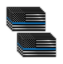 10x Police American Flag Thin Line Decal Sticker Blue Lives Matter Truck Window