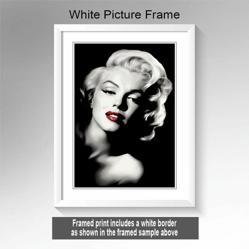 Póster estampado de Marilyn Monroe enmarcado arte de pared moda salón de belleza tallas A5 A4 A3 - Imagen 16 de 16