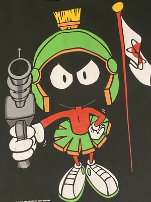 VTG 90's Marvin The Martian Looney Tunes AOP T Shirt Made In USA