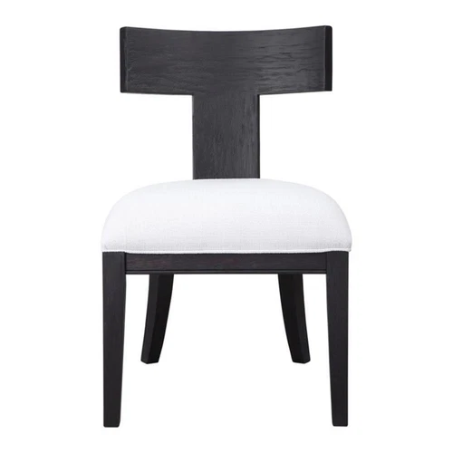 Uttermost Idris Modern Solid Wood and Fabric Armless Chair in Charcoal Black - Picture 1 of 9