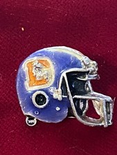 Denver Broncos NFL AFL 3D 75-96 Style Helmet Cut Out Enamel Tie Lapel Pin Vtg 