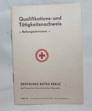 DDR Deutsches Rotes Kreuz DRK Qualifikation Tätigkeitsnachweis Rettungsschwimmer