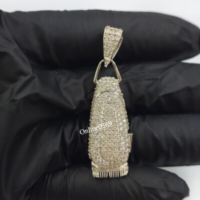 Studded Jewelry Real Diamond Electric Razor Pendant For Husband In 925 Silver