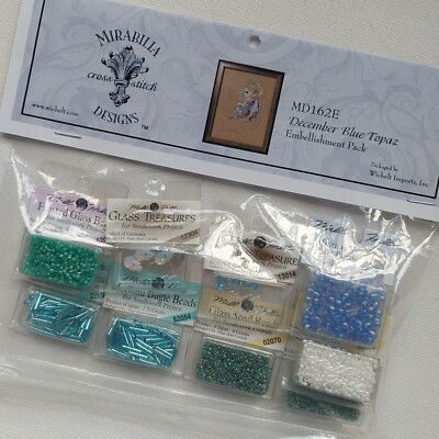 December Blue Topaz Cross Stitch Embellishment Pack by Mirabilia MD162