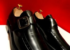 $849.00 !! VERSACE RARE MEN RUNWAY BLACK LEATHER LUXURY LOAFERS SHOES SIZE 39.5