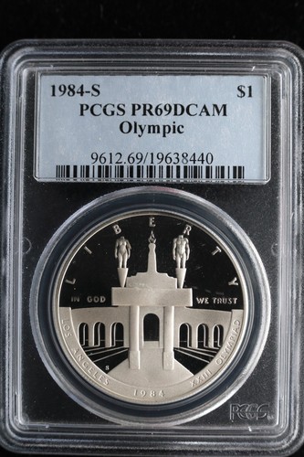KAPPYSCOINS GH098 1984S OLYMPIC PCGS PR69 DCAM SILVER DOLLAR