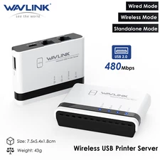  USB2.0 Wireless Printer Adapter Server WiFi 10/100Mbps LAN/Bridge 480Mbps