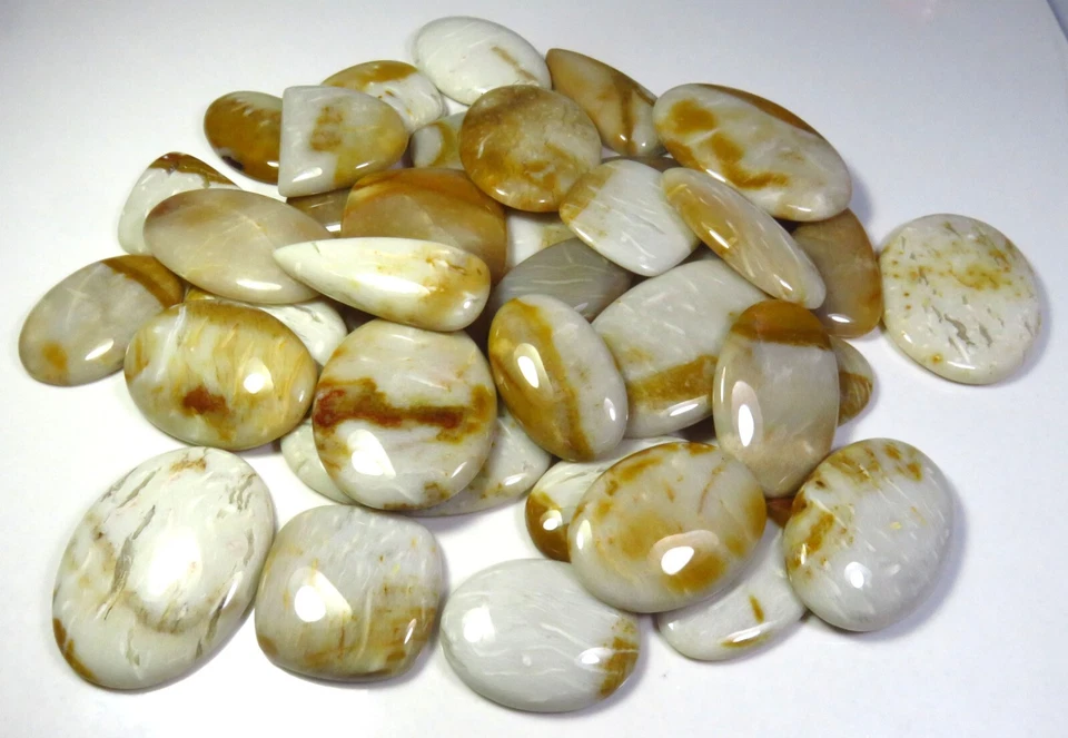Piedra preciosa natural de ágata a lunares 28-49 mm forma mixta 40Ps cabujón 1761Cts FLT-28 Foto 3 de 4