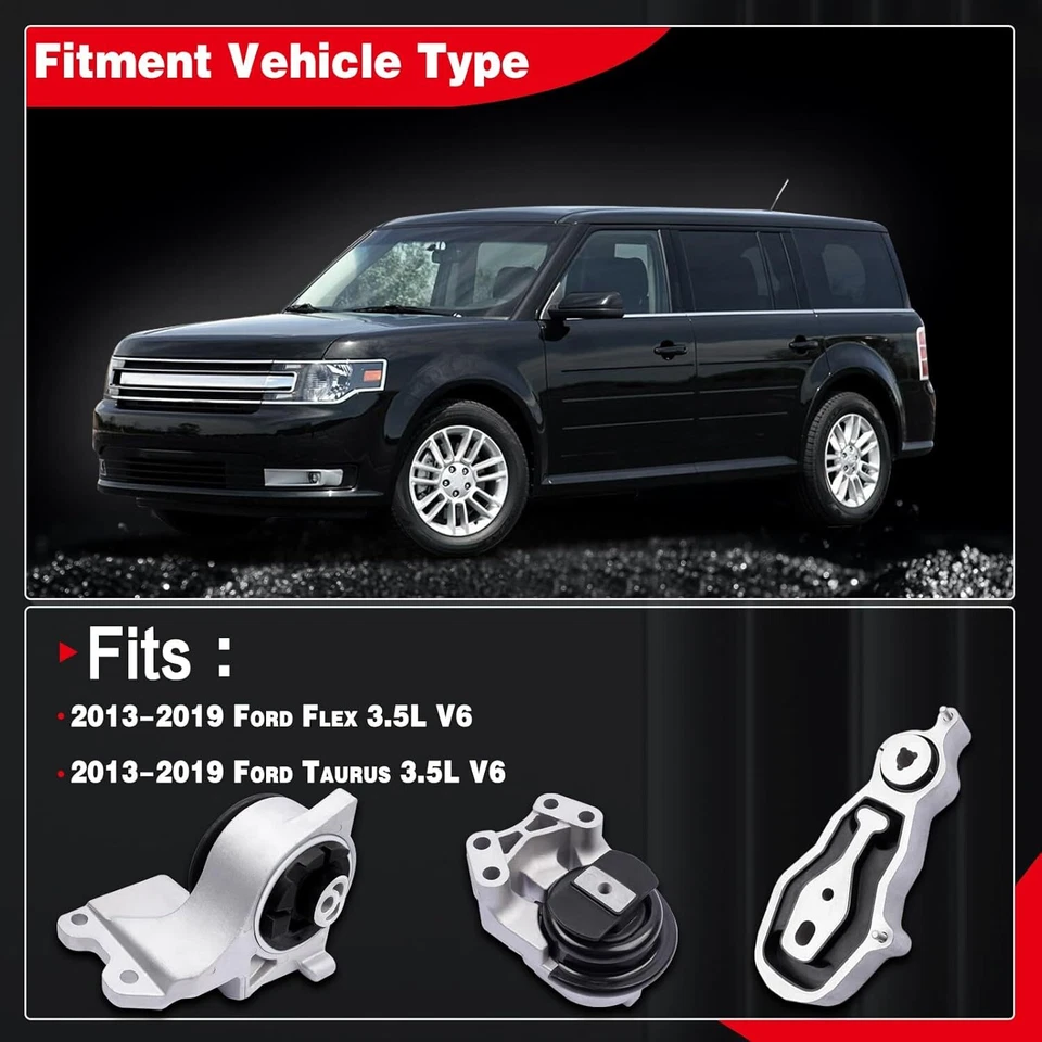 3x Engine &Trans Mount Set for 2013-2019 Ford Flex Taurus 3.5L A5342 A5799 A5429 Foto 2 de 4