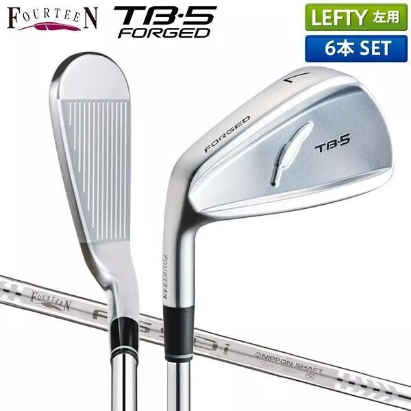 Fourteen TB-5 FORGED Lefty iron set (#6- #9, P,PW) FS90-i Steel