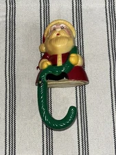 Vintage 1982 Christmas Stocking Hanger Holder Santa Claus Plastic Sun Hill