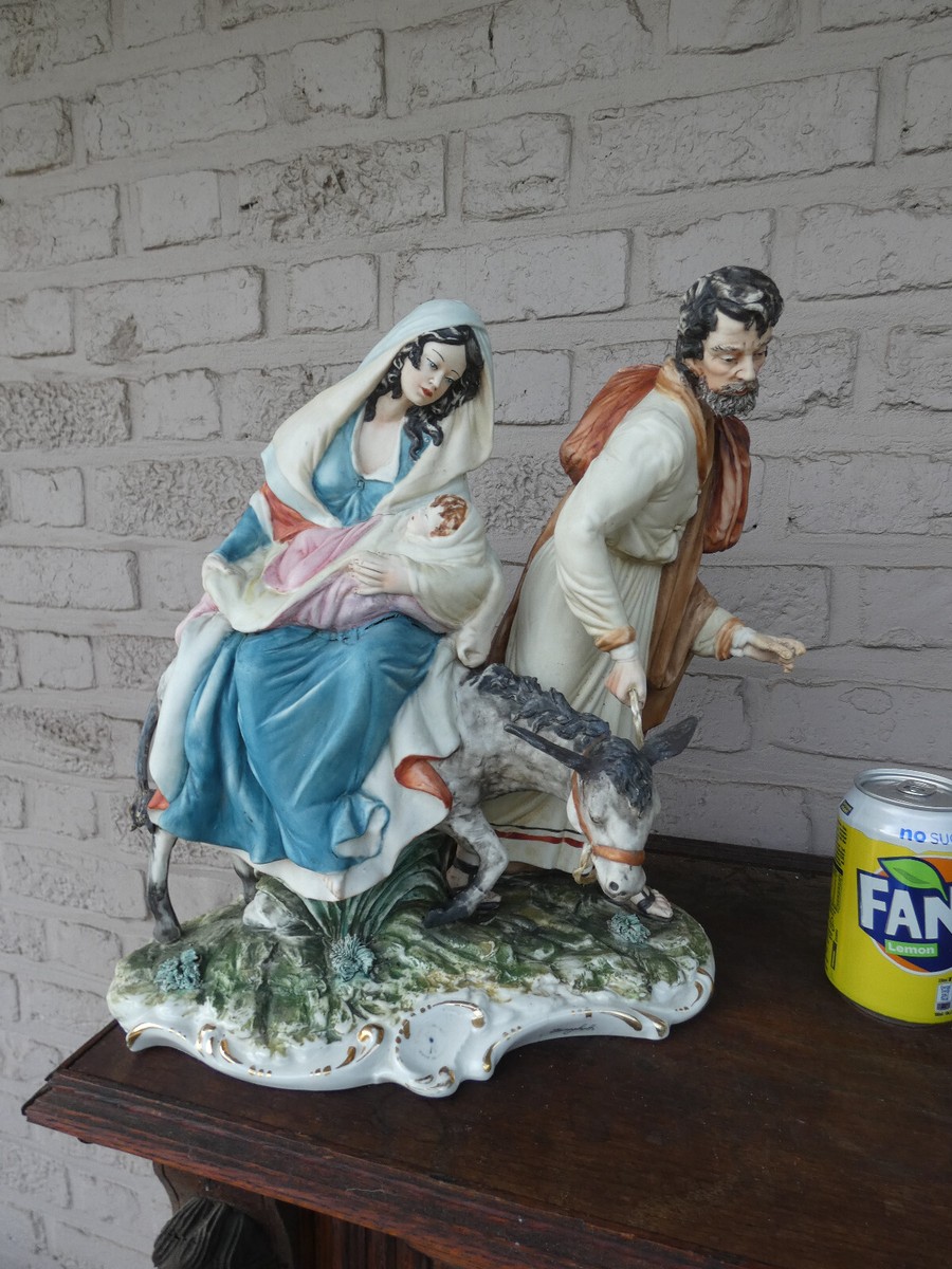 LArge MENEGHETTI capodimonte italian porcelain flight to egypt