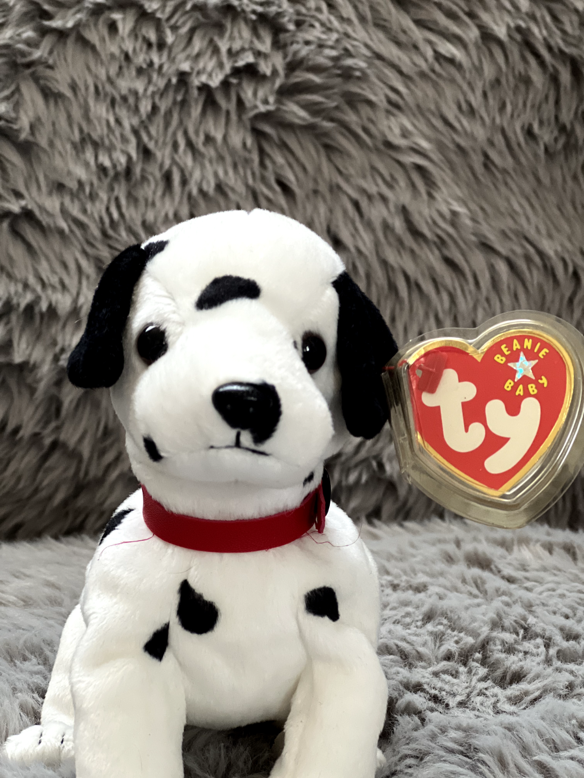Ty Beanie Baby DIZZY the Dalmation Puppy Dog Black Ears & Spots 2000 MWMTs