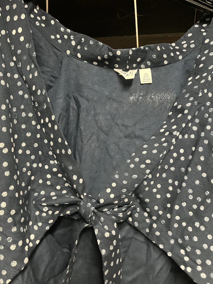 Blusa corta kimono playa lunares blancos azul roxy talla grande Foto 4 de 4