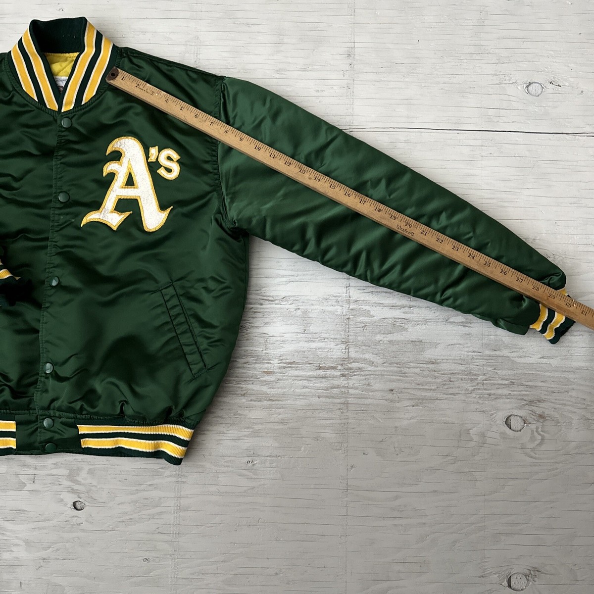 Veste Satinée Vintage Starter Oakland Athletics MLB - Taille L - Verte - Homme - Occasion