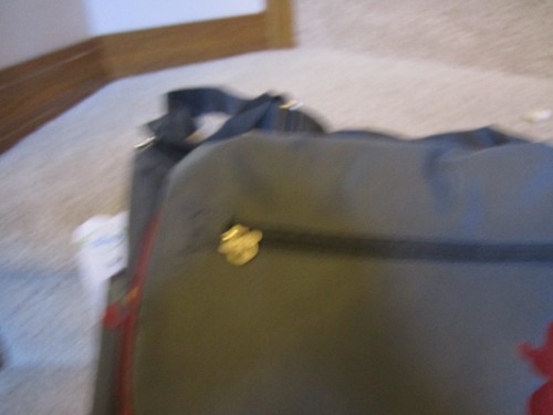 Disney Mickey Mouse in the House Messenger Diaper Bag Grey Gray Dark Red New - Picture 4 of 8