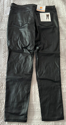 SOCIAL STANDARD SANCTUARY BLACK LEATHER PANTS ANKLE SKINNY NEW WITH TAGS SIZE 12